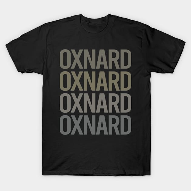 Gray Text Art Oxnard T-Shirt by flaskoverhand